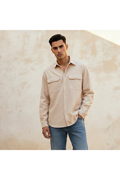 DMN Men Regular Fit Collared Long Sleeve Shirt