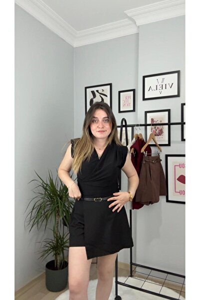 viela Kemerli Şort Etek