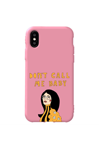 Other Apple iPhone Xs Call me baby Pink Colored Silicone TPU Θήκη