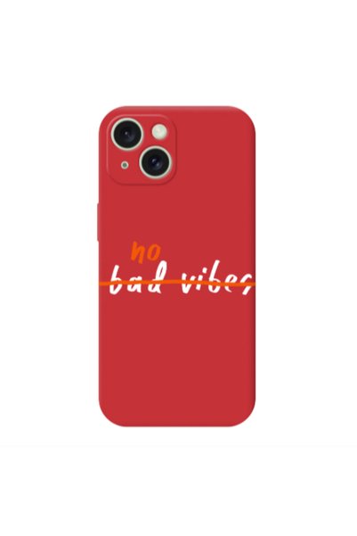 Other Apple iPhone 15 Plus No bad vibes 2 Red Colored Silicone TPU Θήκη