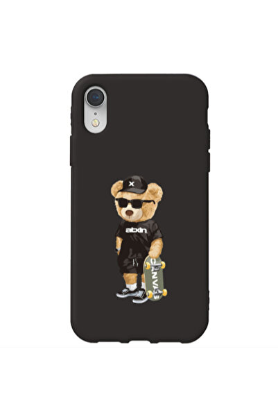 Other Apple iPhone Xr Bear with glasses Black Colored Silicone TPU Θήκη