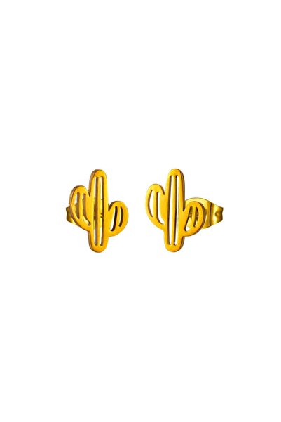 IMMACULATI Cercei tip știft în formă de cactus, din oțel inoxidabil placat cu...