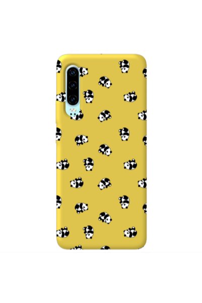 Other Huawei P30 Small Pandas Yellow Colored Silicone TPU Θήκη