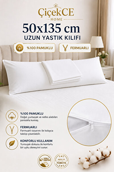 Çiçekce Home evinize renk katar Yastık kılıfı 50x135 uzun yastık kılıfı %100 ...