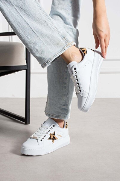 L.A Polo Beyaz Leopar Kadın Sneaker