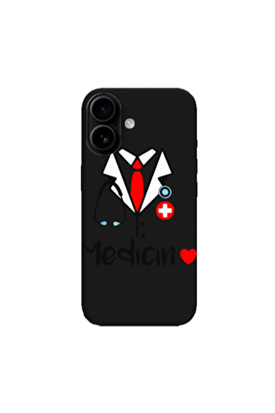 Other Apple Iphone 16 plus Medicin Black Colored Silicone TPU Θήκη