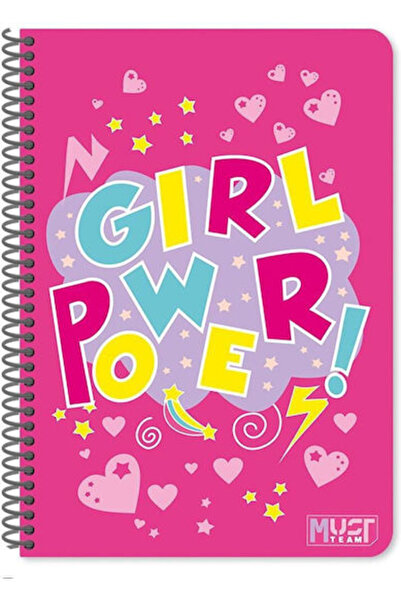 Must Team Σπιράλ τετράδιο ριγέ Β5 30 φύλλα Girl Power 1 τεμάχιο