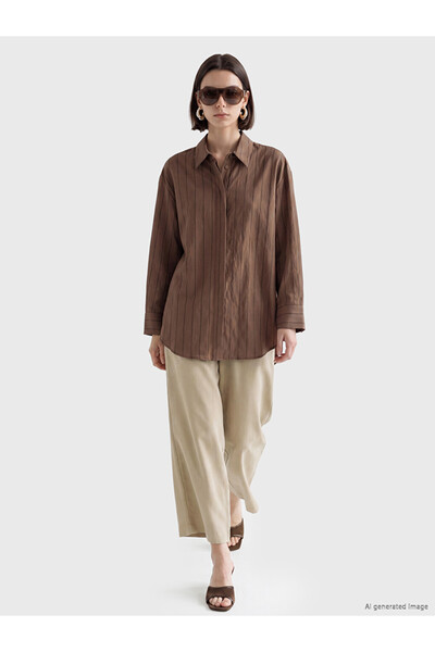 LC Waikiki Lcw Modest Beige Carrot Cut Women's Trousers with Elastic Waist