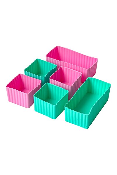 YumBox Σετ 6 Μίνι Κυπελλάκια Μπέντο Σιλικόνης - Ροζ Ακουαμαρίνα