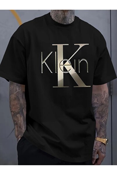 45 BPM New Men'S T-Shirt Featuring Creative Golden 'Klein' Letter Print on a ...