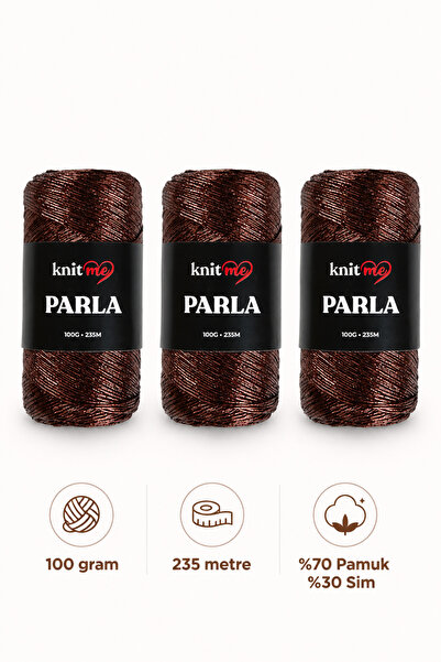 knitme Parla Örgü İpi 100 Gr 235 Mt Çanta İpi Supla İpi Pamuk Sim 3 adet