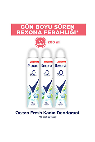 Rexona Kadın Sprey Deodorant Ocean Fresh 200 ml X3
