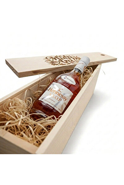 HENNESSY Pachet Cadou Cutie Lemn Personalizata Coniac VSOP 40% 0.7L