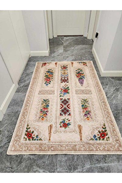 YTR HOME Dijital Baskı Yıkanabilir Kaymaz Taban Dekoratif Salon Mutfak Halısı...
