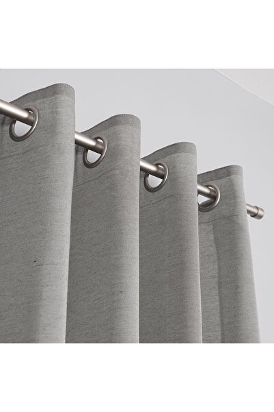 BASIC Draperie gata confecționată cu inele, gri uni, 145x230 cm