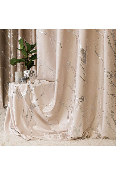 MARMA Draperie de catifea gata confecționată 140x250 cm, Crem