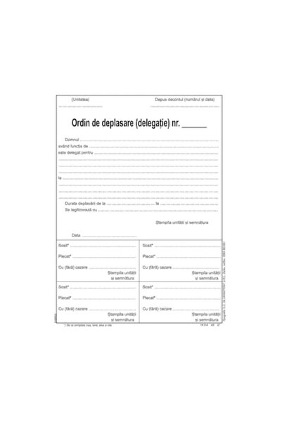 OEM Delegare comandă de călătorie, A5, hârtie offset 60 g/mp, 1 exemplar, 100...