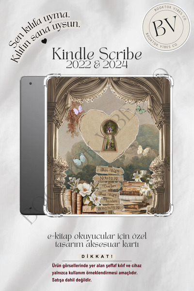 BookTok Vibes Co. Vintage Kolaj Sticker Temalı Insert - Kindle ve Kobo E-Kita...