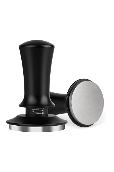 YBOSHOP Adjustable espresso tamper 51 mm, depth 6-14 mm, stainless steel, black