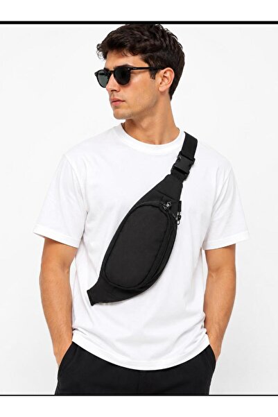 Sofia Men's Daily Black Crossbody Bag Gift Belt Bag with Strap