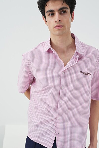 Hiccup GIESTO Cămașă bărbătească din bumbac poplin cu carouri gingham