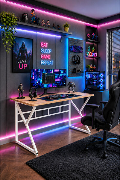 Hagen Oyuncu Masası 120x60 cm Metal Ayak Gaming Bilgisayar Çalışma Masası
