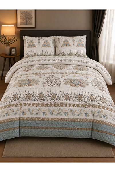 Peacock Set cuvertură dublă pentru pilota de pat, 100% bumbac (cu cutie)