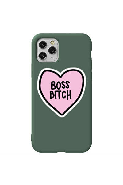 Other Apple iPhone 11 Pro Boss Bitch Dark Green Colored Silicone TPU Θήκη