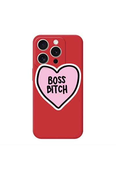 Other Apple Iphone 16 Pro Boss Bitch Red Colored Silicone TPU Θήκη