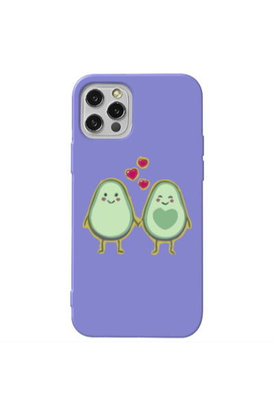 Other Apple iPhone 12 Pro Max Avocados Purple Colored Silicone TPU Θήκη