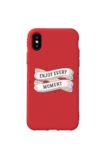 Other Apple iPhone Xs Max Enjoy Every Moment 2 Red Colored Silicone TPU Θήκη