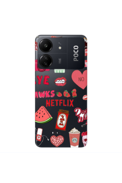 Other Xiaomi Poco C65 pizza is my valentine Transparent Silicone TPU Θήκη