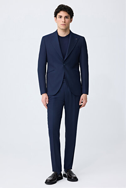 Tween Slim Fit Lacivert Armürlü Takim Elbise