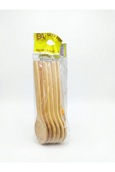 6 lı bambu ahşap kaşık (tatlı kaşığı ebatında)