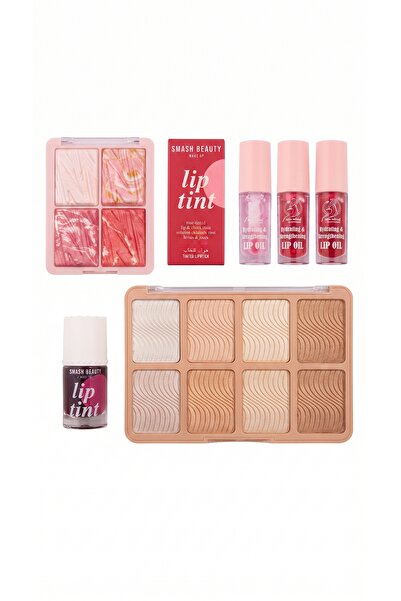 Smash Beauty Radiant Bundle - Lip Tint & Lip Oils & Highlighter Palette