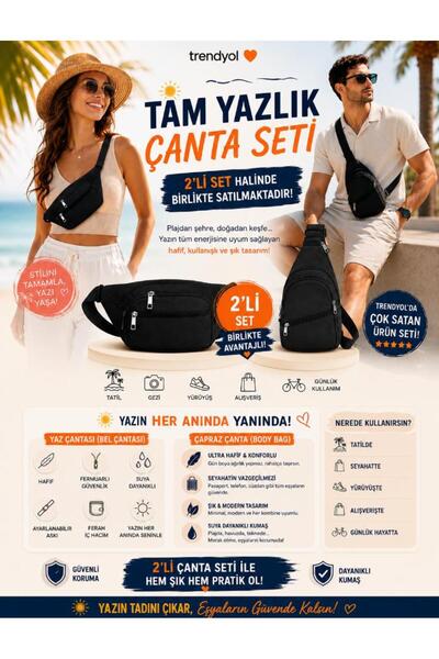 Sofia Black Set Crossbag Body and 4 Zipper Bags