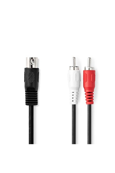 OEM Cablu audio DIN 5pini tata - 2x RCA tata 1m Nedis CAGL20200BK10