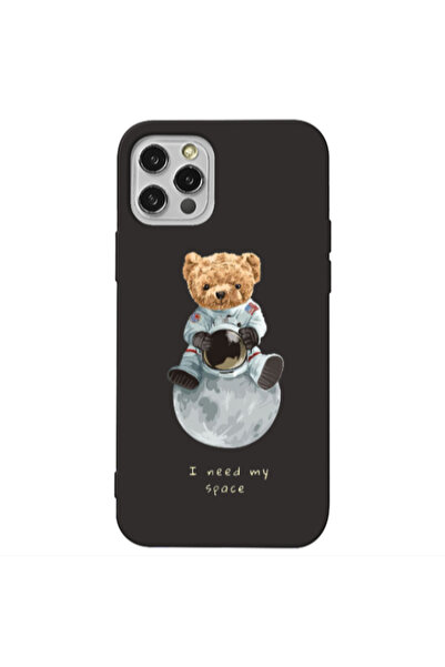 Other Apple iPhone 13 Pro Bear in space Black Colored Silicone TPU Θήκη