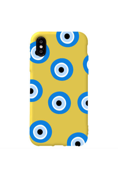 Other Apple iPhone Xs Evil eyes beads Yellow Colored Silicone TPU Θήκη