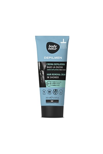Body Natur Cremă depilatoare de duș 4 în 1, pentru bărbați, Body Natur, 200 ml