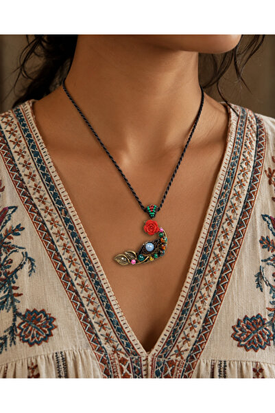 HER ŞEY NOTA www.herseynota.com Zarelia Bohemian Handmade Rose and Moon Figur...