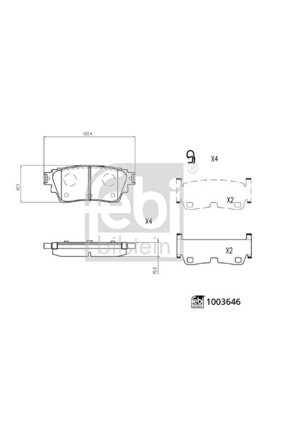 FEBI BILSTEIN Set Placute Frana Spate Nissan Ariya Rogue X-trail Iv 1.5h/Elec...