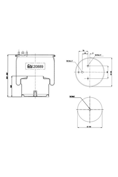 FEBI BILSTEIN Perna de Aer Spate (diametru: 190/228 5mm) Daf 75 75 Cf 85 85 C...