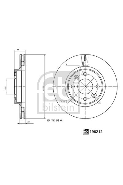 FEBI BILSTEIN Set 2 Discuri Frana Fata Dreapta/Stanga Dacia Logan Logan Expre...