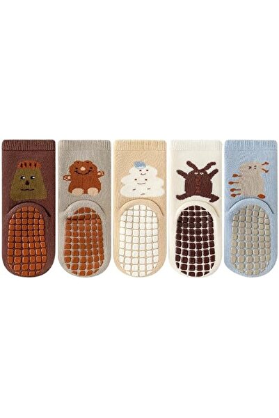 Arabest 5 Pairs of Toddler Non Slip Socks, Cute Baby Socks with Grips Crew So...