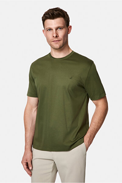 Abdullah Kiğılı Crew Neck Regular Fit Embroidered 100% Cotton Basic T-Shirt