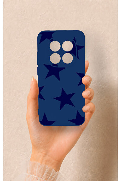 Vip Case Redmi Note 15 Pro 5G Uyumlu Lacivert Star Desenli Silikon Kılıf