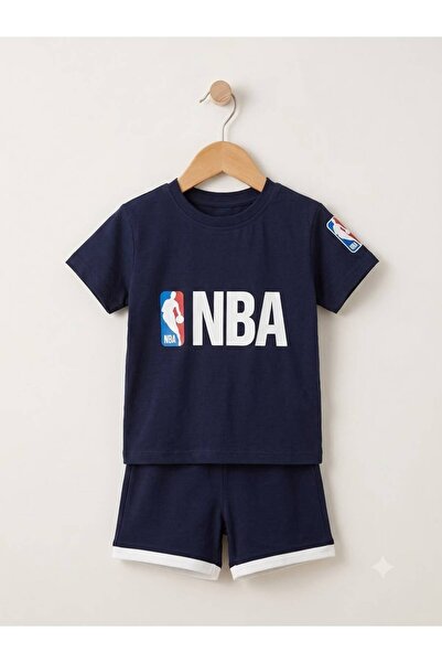Efemkids Nba Printed 2-Piece Top-Bottom Set T-Shirt+Shorts Baby Set 2-5 Years...