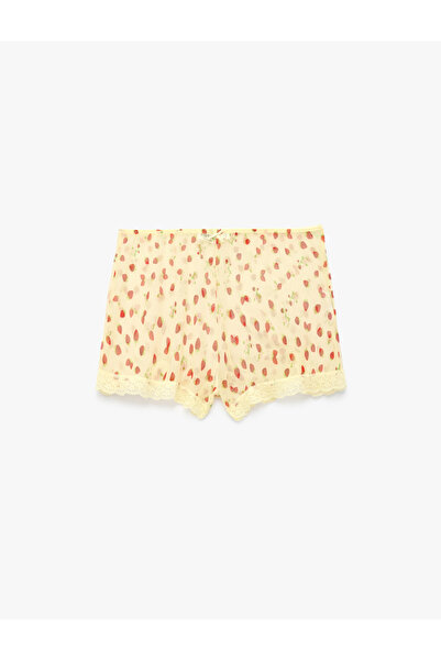 Koton Lace Detailed Patterned Comfortable Cut Shorts Pajama Bottoms