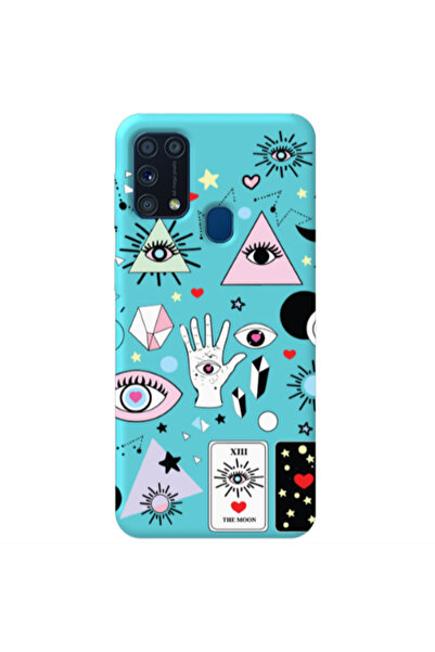 Other Samsung M31 Pyramid eyes Turquoise Colored Silicone TPU Θήκη